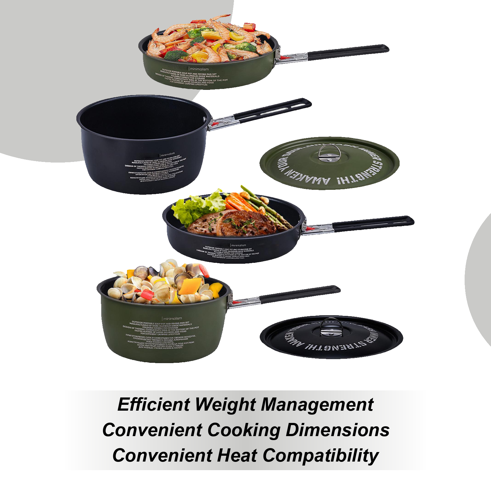 Camping Cookware Set Camp Cook - Camping Cooking Set Detachable Handle 评论和价格