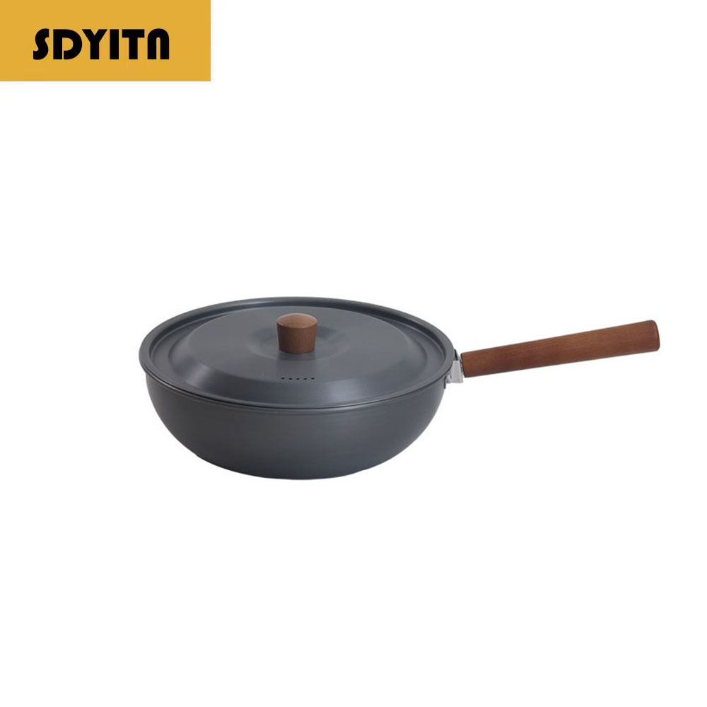 Outdoor Aluminum Alloy Wok Wit - Camping Cooking Set Detachable Handle 评论和价格