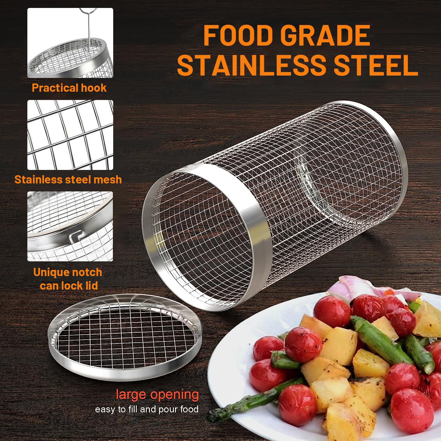2 Pieces Rolling Grilling Bask - Camping Cooking Candle 评论和价格