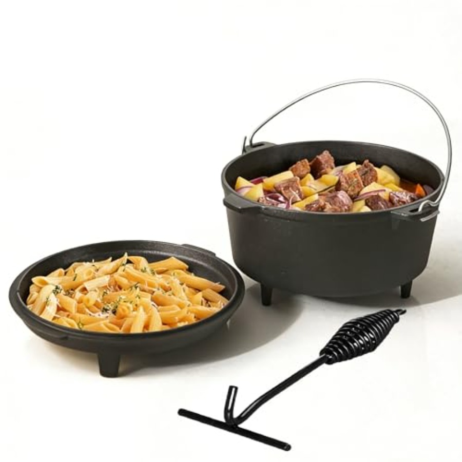 6.3qt Cast Iron Camping Dutch  - Camp Dutch Oven Cast 评论和价格