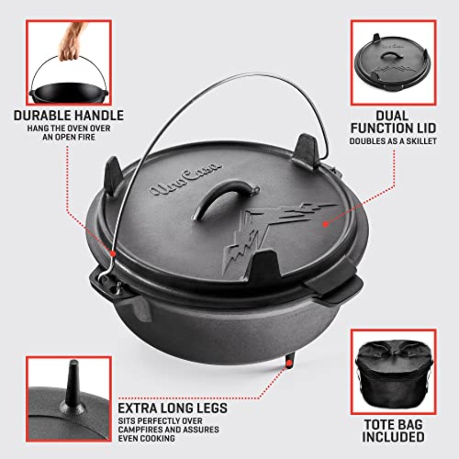 6Qt Cast Iron Camping Dutch Ov - Camp Dutch Oven Cast 评论和价格