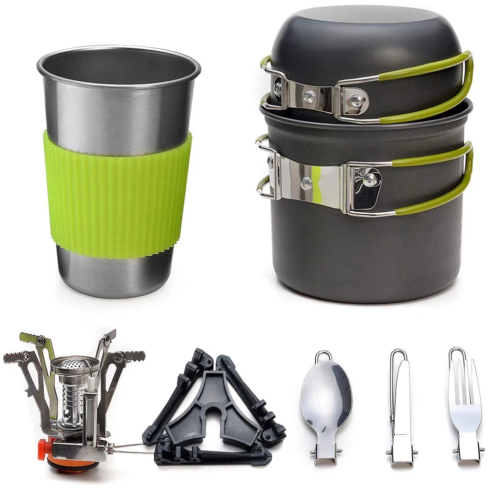 Camping Cookware Kit with Stov - Camping Cooking Pack 评论和价格