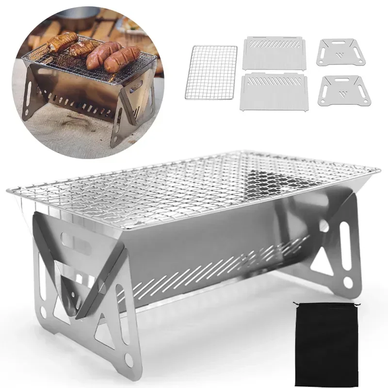 Portable Folding Barbecue Gril - Camping Cooking Cast Iron 评论和价格
